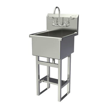Sani-Lav U1818F Stainless Steel Hand Sink, 21 1/2" x 21", Silver - Default Title