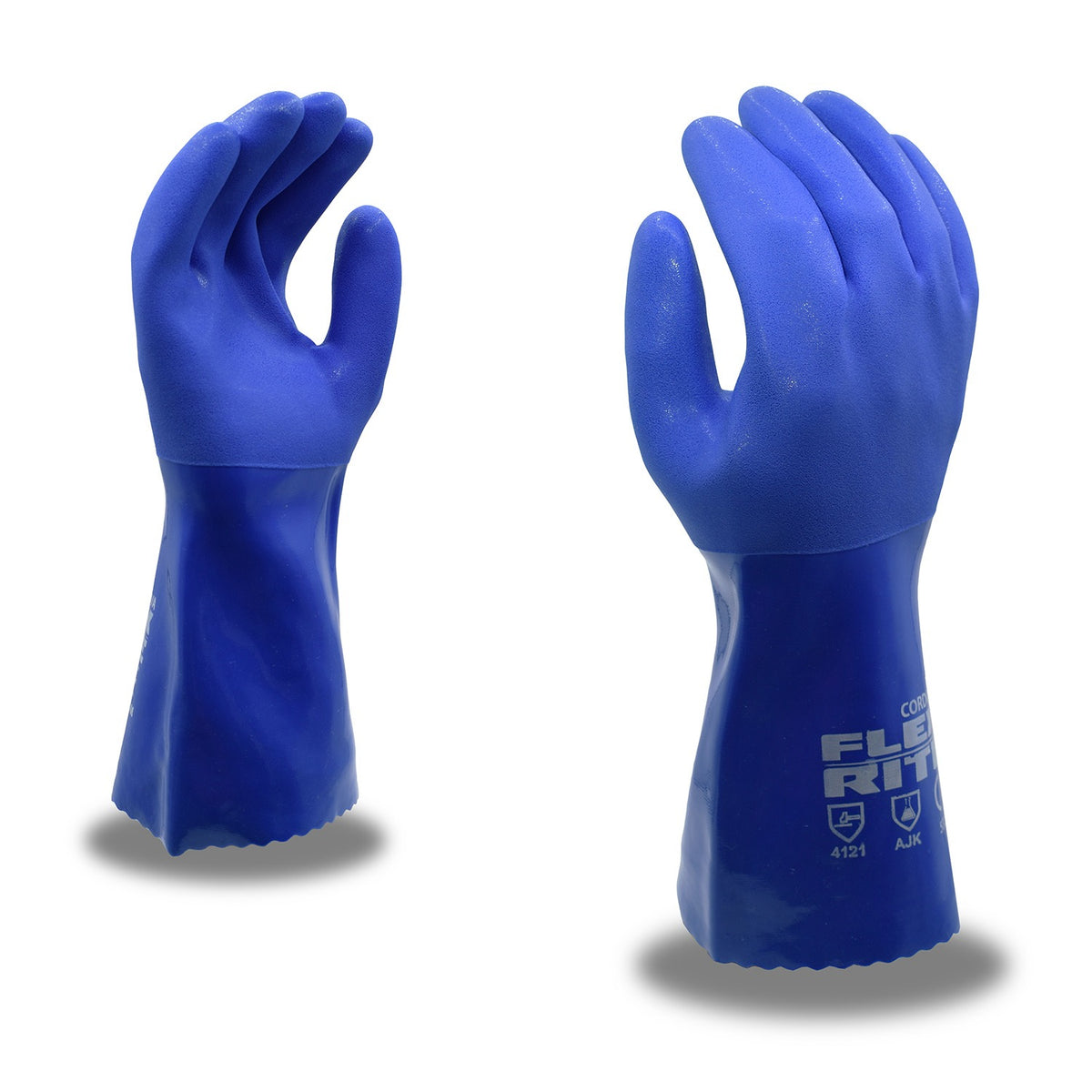 Cordova Safety Products PVC Glove, 12" Long, Blue, 12/Case - L