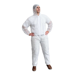 Cordova Safety Products Polypropylene Coverall, White, 25/Case - M