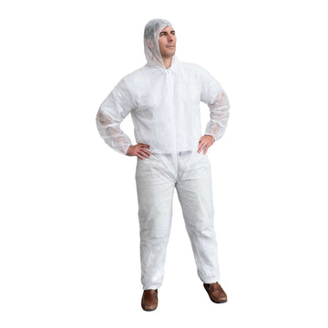 Cordova Safety Products Polypropylene Coverall, White, 25/Case - M