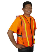 Cordova Safety Products Reflective Safety Vest, One Size Fits Most - Orange