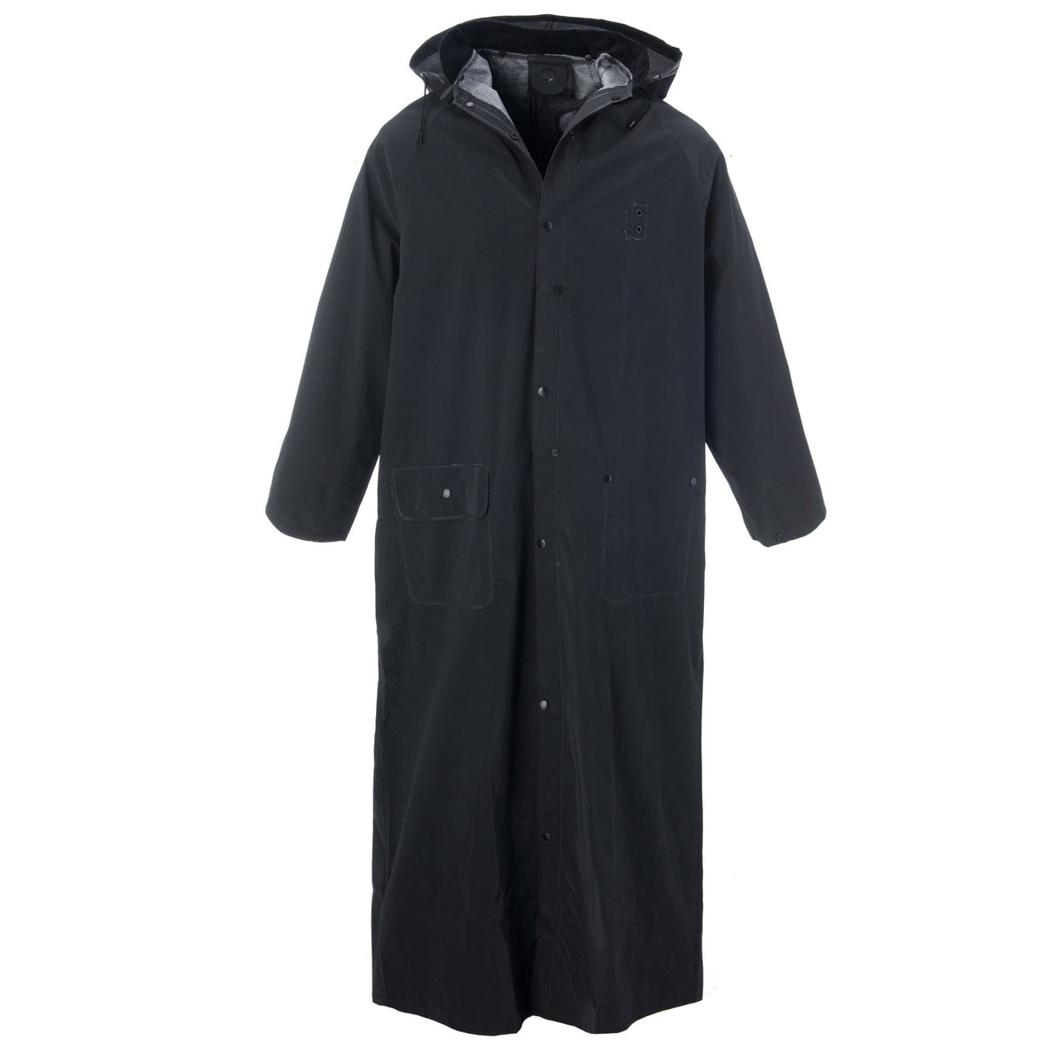 Cordova Safety Products Rain Coat, 60" Long, Black - 3XL