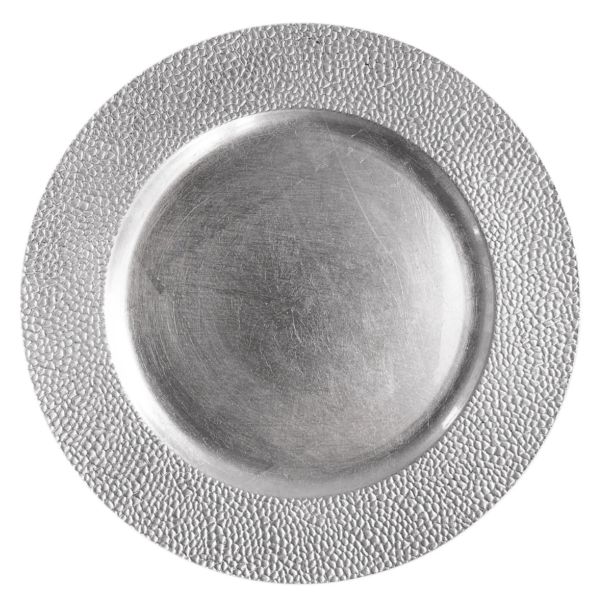 The Jay Companies Charge It by Jay Plastic Gold Charger Plate, 13" Diameter, 12/Pack - Silver
