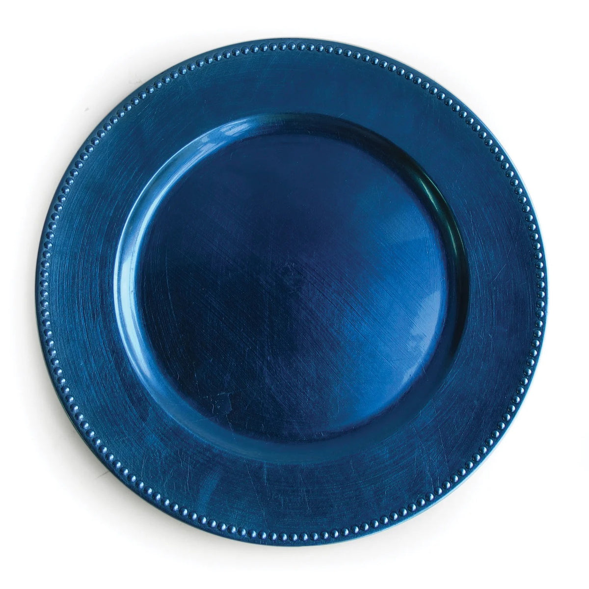 The Jay Companies Charge It by Jay Plastic Gold Charger Plate, 13" Diameter, 12/Pack - Blue