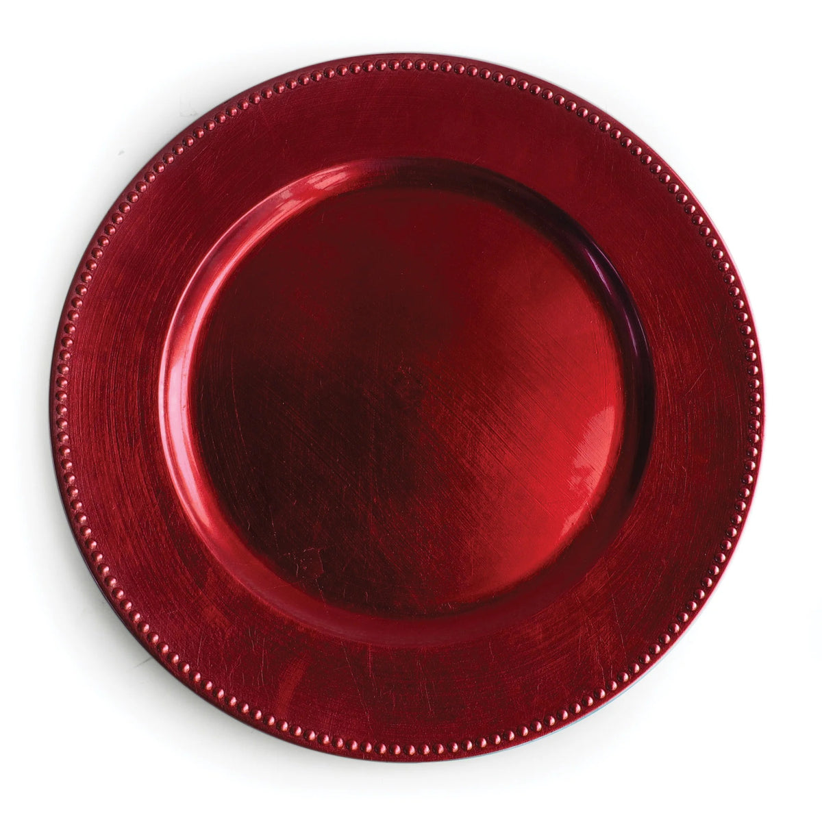 The Jay Companies Charge It by Jay Plastic Gold Charger Plate, 13" Diameter, 12/Pack - Red