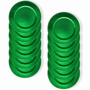 The Jay Companies Charge It by Jay Plastic Gold Charger Plate, 13" Diameter, 12/Pack - Green