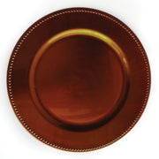 The Jay Companies Charge It by Jay Plastic Gold Charger Plate, 13" Diameter, 12/Pack - Copper