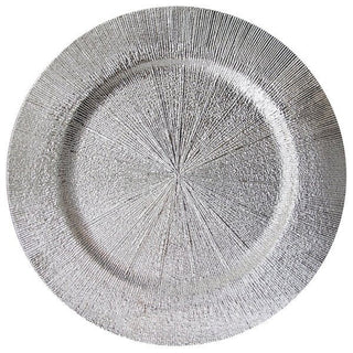 The Jay Companies 1270553-4S Charge It by Jay Plastic Silver Charger Plate, 13" Diameter, 12/Pack - Default Title