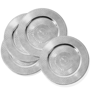 American Atelier 1270761-4 Plate Jay Companies, 13" Diameter, Silver, 12/Pack - Default Title