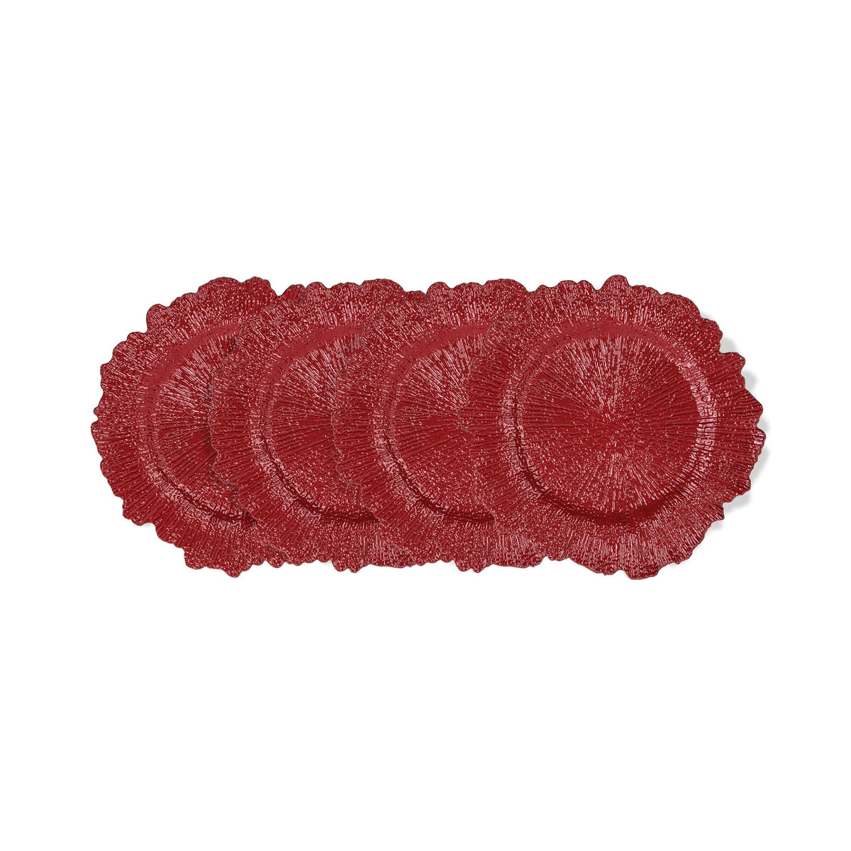 American Atelier 1270867-4 Plate Jay Companies, 13" Diameter, Red, 12/Pack - Default Title