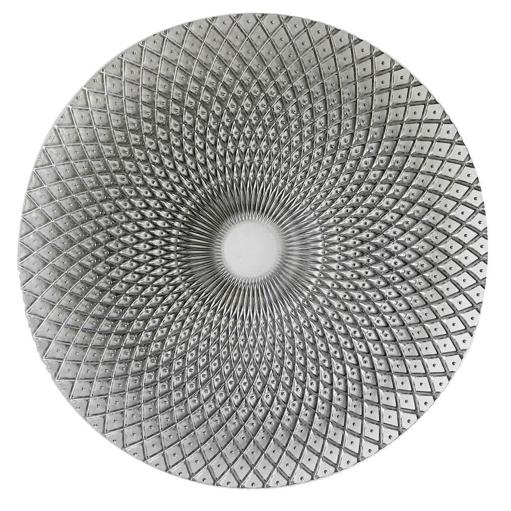 The Jay Companies Charge It by Jay Glass Gold Charger Plate, 12 3/4" Diameter, 12/Pack - Silver