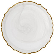 The Jay Companies Charge It by Jay Glass Black Charger Plate, 13" Diameter, 12/Pack - Gold White