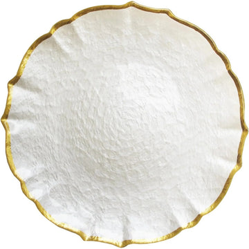 The Jay Companies Charge It by Jay Glass Ice Queen, 13" Diameter, 12/Pack - Gold White