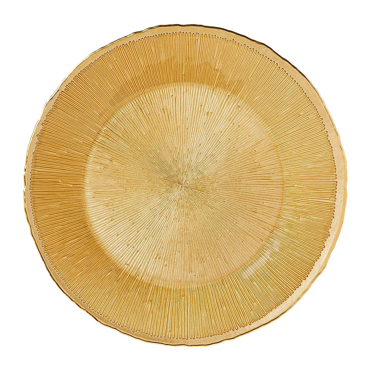 The Jay Companies 1470456 Charge It by Jay Glass Charger Plate, 13" Diameter, Gold, 12/Pack - Default Title