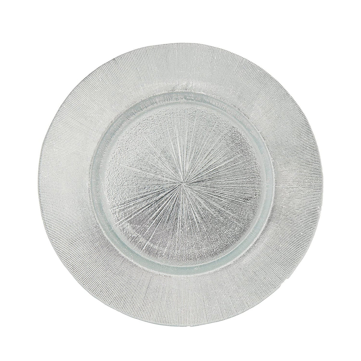 The Jay Companies Charge It by Jay Glass Gold Charger Plate, 13" Diameter, 12/Pack - Silver