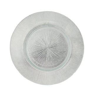 The Jay Companies Charge It by Jay Glass Gold Charger Plate, 13" Diameter, 12/Pack - Silver