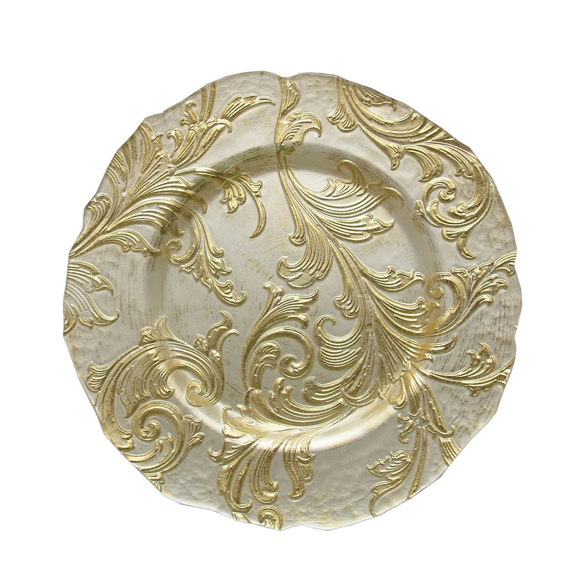 The Jay Companies 1900049 Charge It by Jay Glass Gold Charger Plate, 13" Diameter, 12/Pack - Default Title