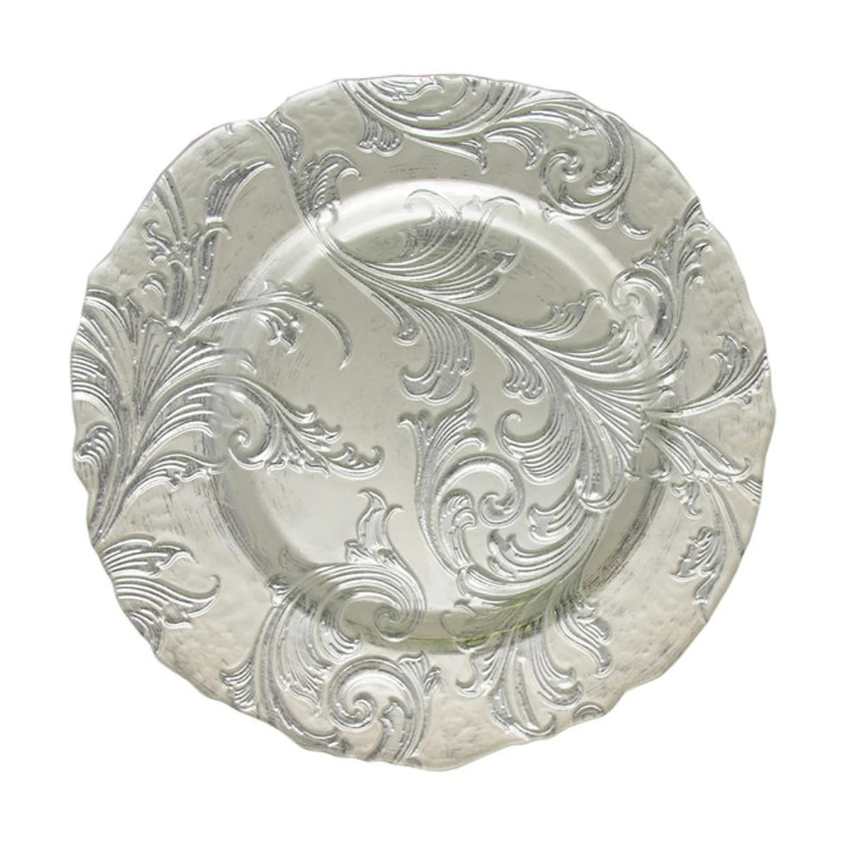 The Jay Companies 1900050 Charge It by Jay Glass Silver Charger Plate, 13" Diameter, 12/Pack - Default Title