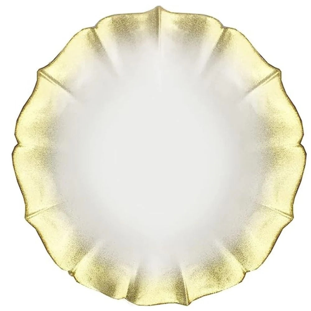 The Jay Companies Charge It by Jay Glass Gold Charger Plate, 13" Diameter, 12/Pack - Gold