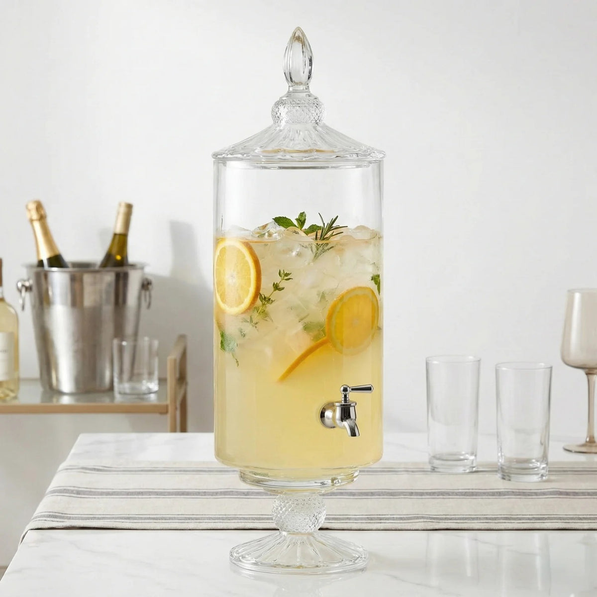 The Jay Companies 210142-RB Glass Beverage Dispenser, 2 gal., Clear - photo 2