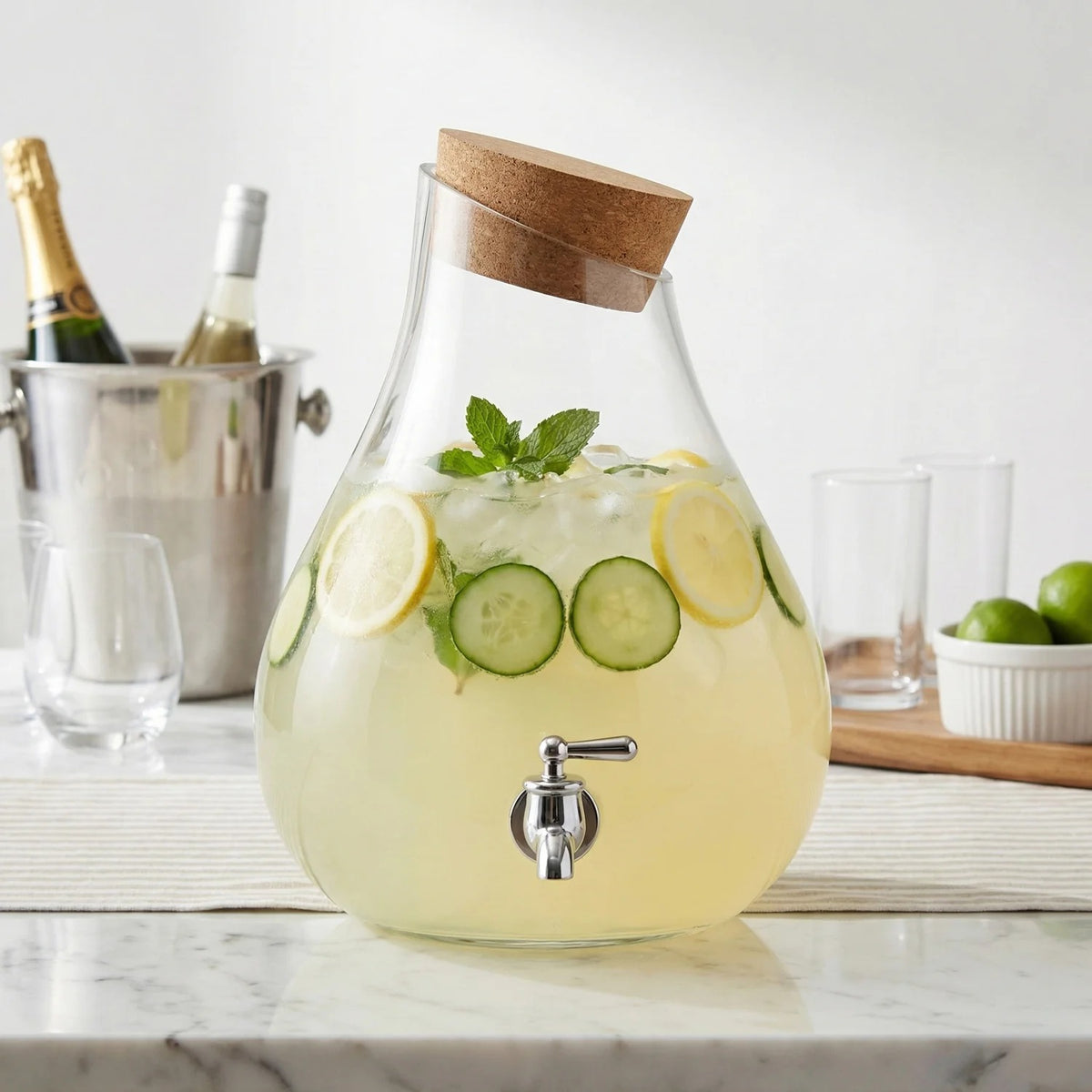 American Atelier 210200-RB Glass Beverage Dispenser, 2.5 gal., Clear - photo 3