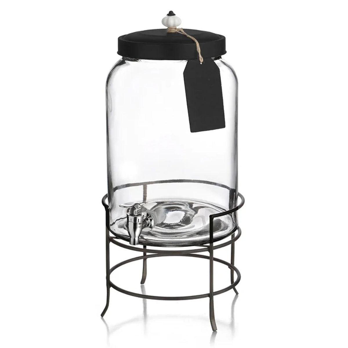 Stylesetter 210235-RB Franklin Glass Beverage Dispenser, 3 gal., Black - photo 2