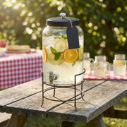 Stylesetter 210235-RB Franklin Glass Beverage Dispenser, 3 gal., Black - photo 4
