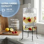 Stylesetter 210947-RB Glass Beverage Dispenser, 2.5 gal., Black - photo 4