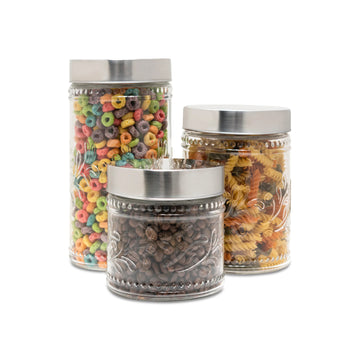 Stylesetter 303255-RB Glass Canister Set, 30 - 59 oz., Clear - Default Title