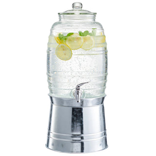 Stylesetter 410413-RB Oak Grove Glass Beverage Dispenser, 2.5 gal., Silver - Default Title