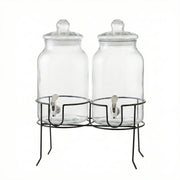 Stylesetter 410417-RB Rustic Home Glass Beverage Dispenser, 2 gal., Black - photo 2