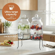 Stylesetter 410417-RB Rustic Home Glass Beverage Dispenser, 2 gal., Black - photo 4
