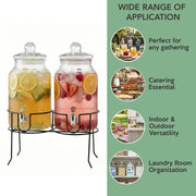 Stylesetter 410417-RB Rustic Home Glass Beverage Dispenser, 2 gal., Black - photo 5