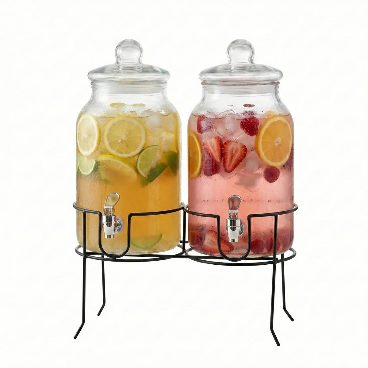 Stylesetter 410417-RB Rustic Home Glass Beverage Dispenser, 2 gal., Black - Default Title