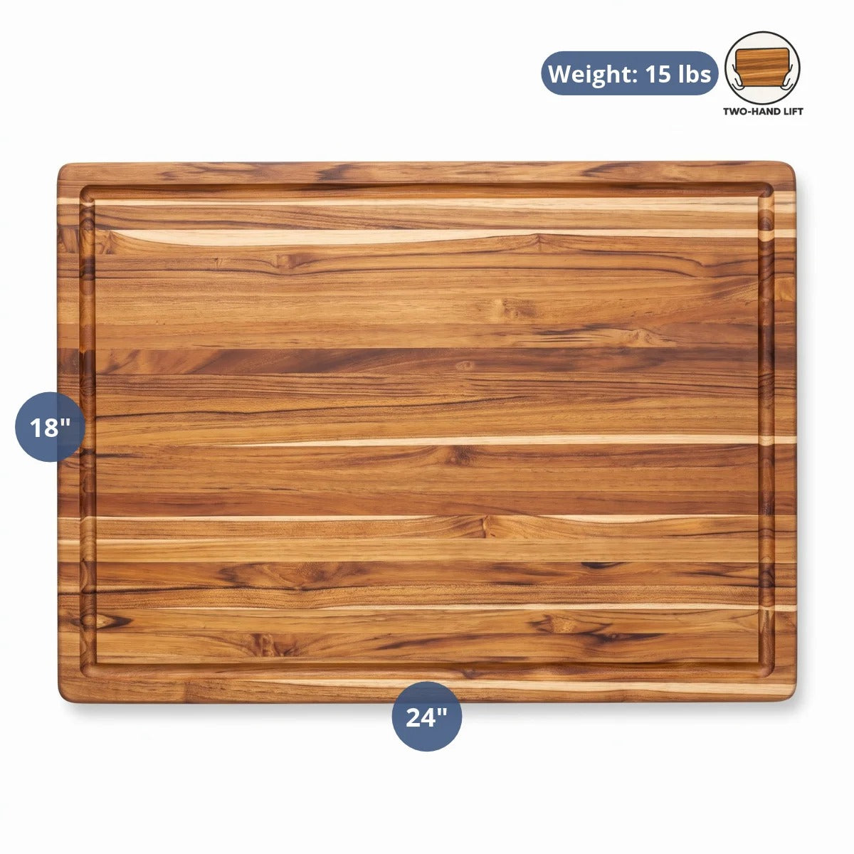 Teakhaus Traditional Teakwood Cutting Board, Brown - photo 5