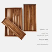 Teakhaus 1304 Timeless Teakwood Serving Tray Set, 12" x 20", Brown - photo 3