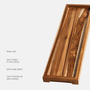 Teakhaus 1304 Timeless Teakwood Serving Tray Set, 12" x 20", Brown - photo 4