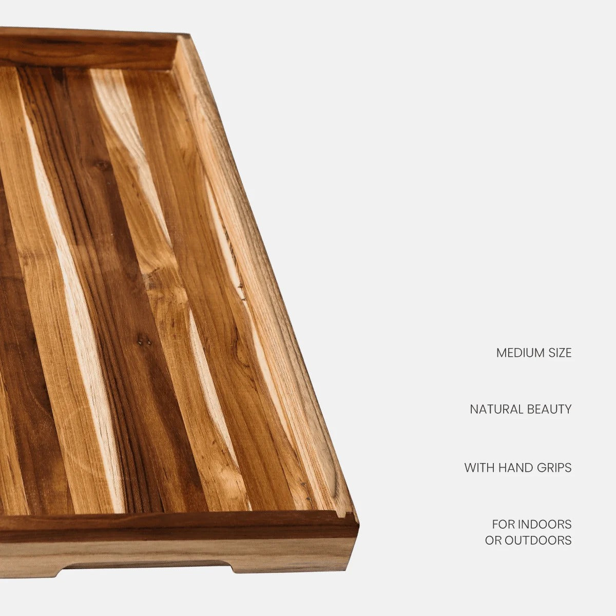 Teakhaus 1304 Timeless Teakwood Serving Tray Set, 12" x 20", Brown - photo 6