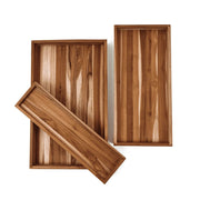 Teakhaus 1304 Timeless Teakwood Serving Tray Set, 12" x 20", Brown - Default Title