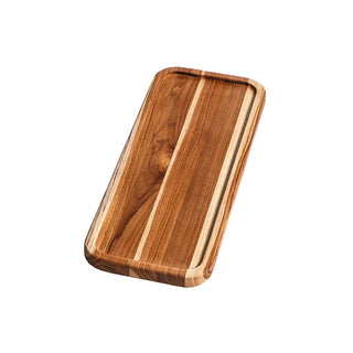 Teakhaus Essential Teakwood Serving Tray, 1/2" High, Brown - 12"