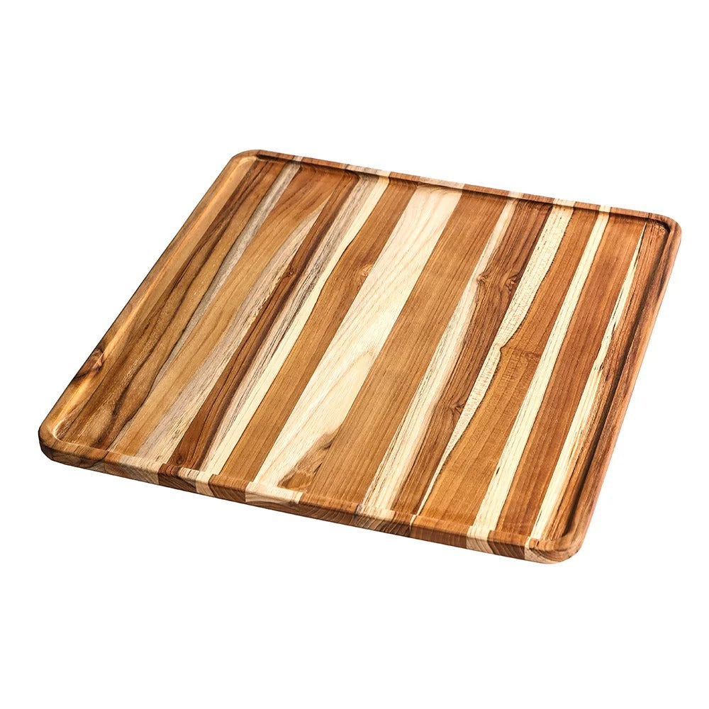Teakhaus Essential Teakwood Serving Tray, 1/2" High, Brown - 16"