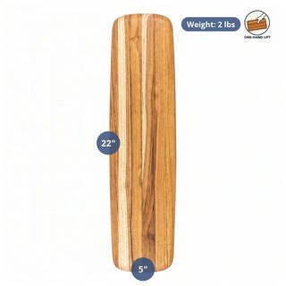 Teakhaus Elegant Teakwood Serving Board, 1/2" High, Brown - 5"