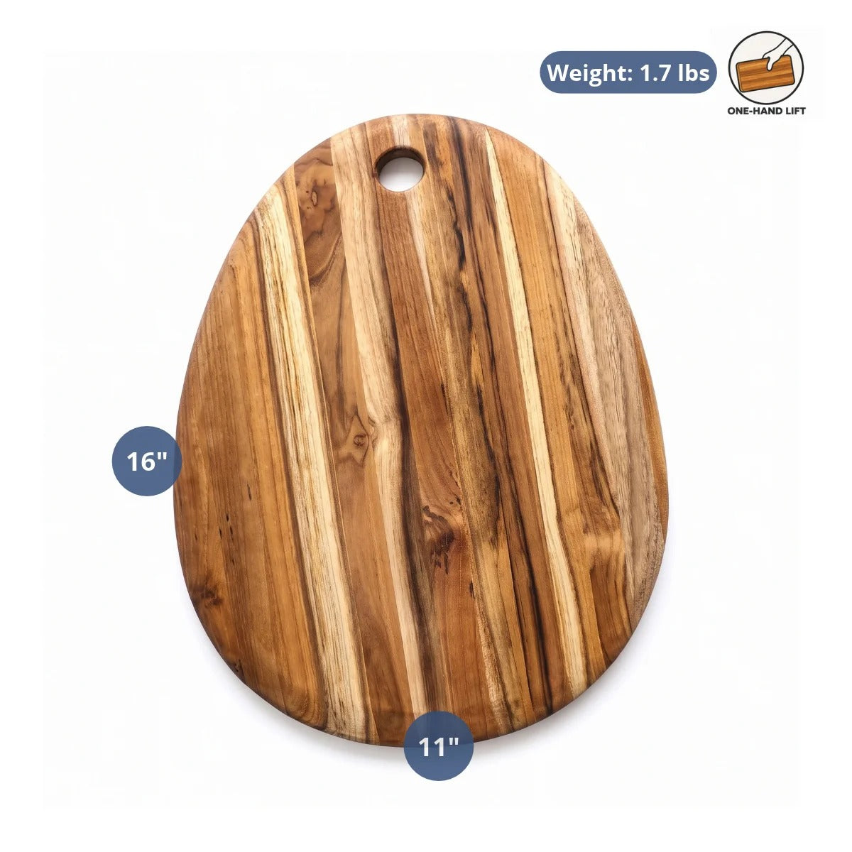Teakhaus Elegant Teakwood Serving Board, 1/2" High, Brown - photo 3