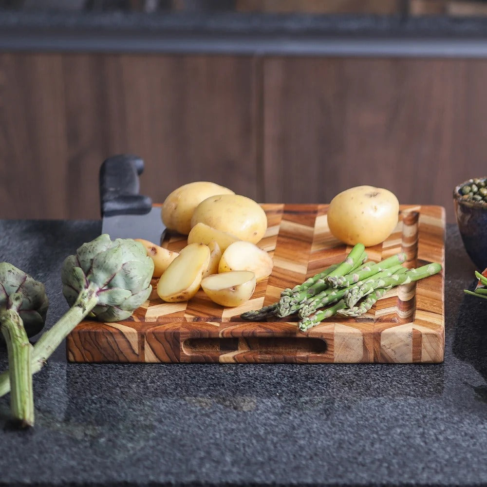Teakhaus Herringbone Teakwood Cutting Board, Brown - photo 2
