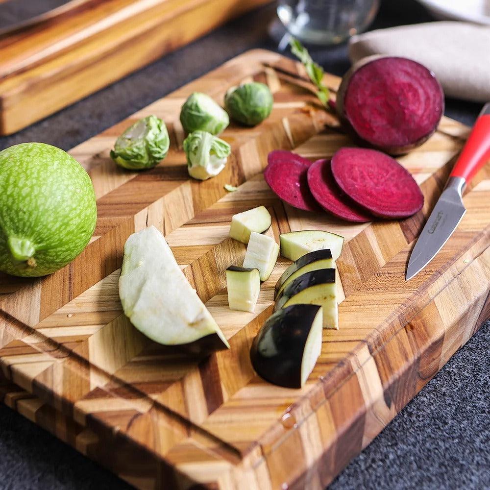 Teakhaus Herringbone Teakwood Cutting Board, Brown - photo 3