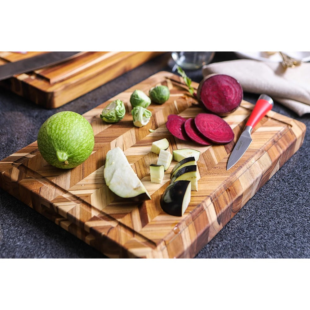 Teakhaus Herringbone Teakwood Cutting Board, Brown - photo 4