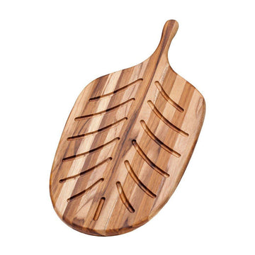 Teakhaus Canoe Teakwood Serving Board, 9" x 19", Brown - Default Title
