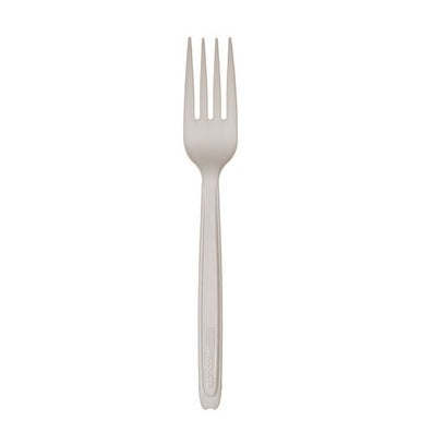 Eco-Products Cutlerease PLA Plastic Fork, 6" Long, White, 960/Case - Fork
