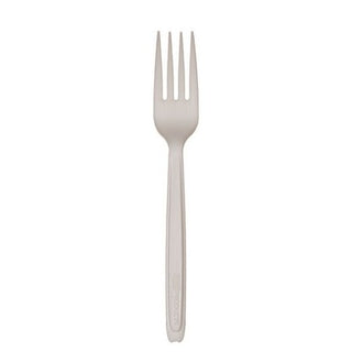 Eco-Products Cutlerease PLA Plastic Fork, 6" Long, White, 960/Case - Fork