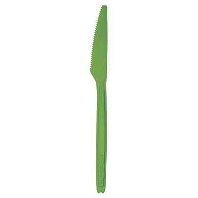 Eco-Products Veridian Cutlerease PLA Plastic Fork, 6" Long, Green, 960/Case - Knife